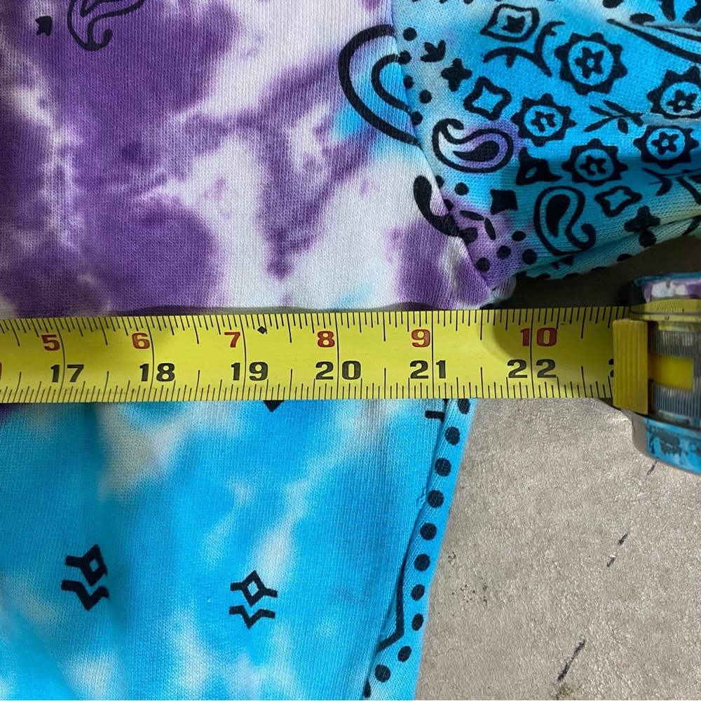 Elevenparis Pullover Hoodie M Multicolor Tie Dye Blue 100% Cotton  NWT - Picture 7 of 10